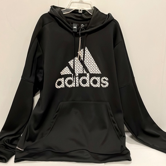NWT Adidas black w/white Graphic BOS TI drawstring HOODIE SWEATSHIRT MensSize XL - Picture 10 of 11